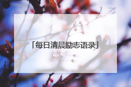 每日清晨励志语录