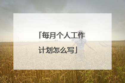 每月个人工作计划怎么写