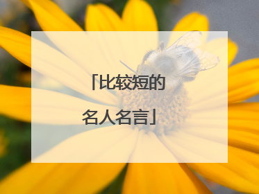 比较短的名人名言