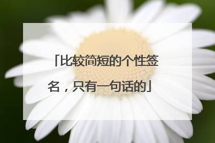 比较简短的个性签名,只有一句话的