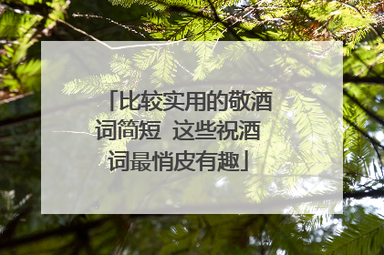 比较实用的敬酒词简短 这些祝酒词最悄皮有趣