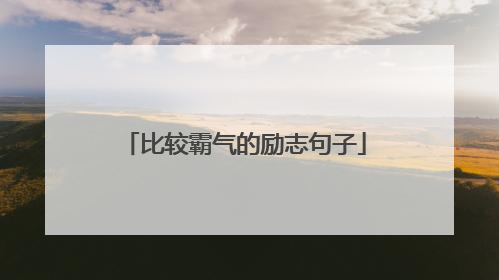 比较霸气的励志句子