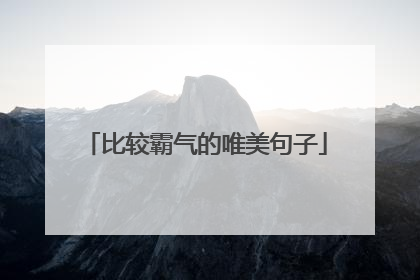 比较霸气的唯美句子