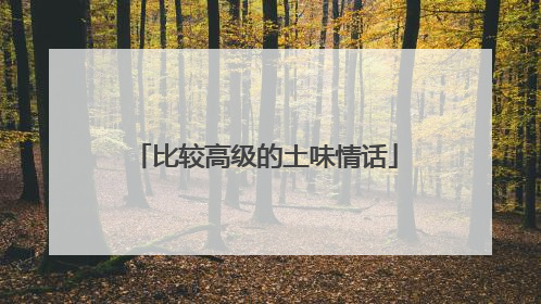 比较高级的土味情话