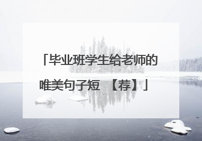 毕业班学生给老师的唯美句子短 【荐】