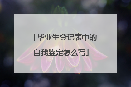 毕业生登记表中的自我鉴定怎么写