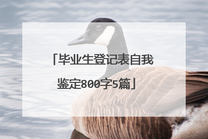 毕业生登记表自我鉴定800字5篇