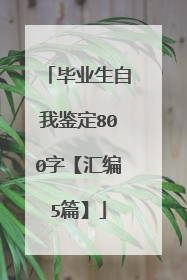 毕业生自我鉴定800字【汇编5篇】