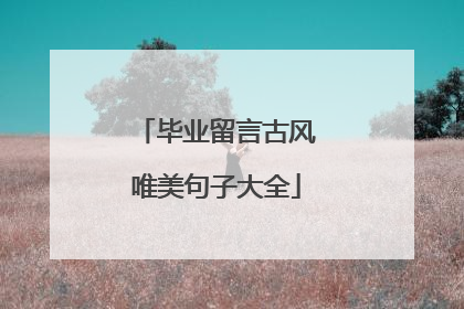 毕业留言古风唯美句子大全