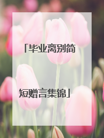 毕业离别简短赠言集锦