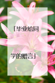 毕业给同学的赠言
