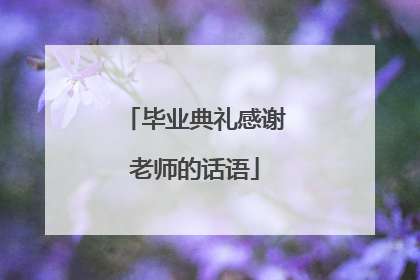 毕业典礼感谢老师的话语