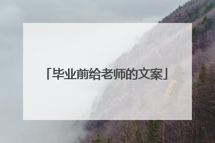 毕业前给老师的文案