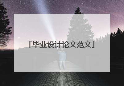 毕业设计论文范文
