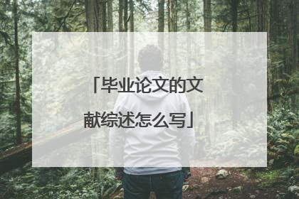毕业论文的文献综述怎么写
