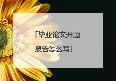 毕业论文开题报告怎么写