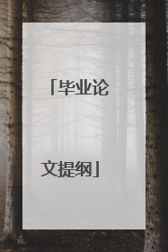 毕业论文提纲