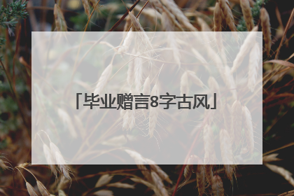 毕业赠言8字古风