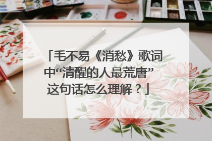 毛不易《消愁》歌词中“清醒的人最荒唐”这句话怎么理解?