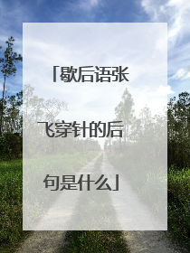 歇后语张飞穿针的后句是什么