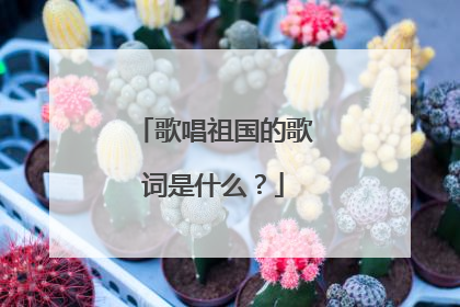 歌唱祖国的歌词是什么？