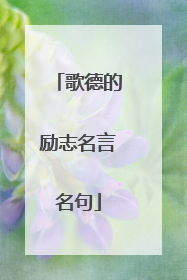 歌德的励志名言名句