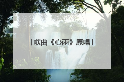 歌曲《心雨》原唱