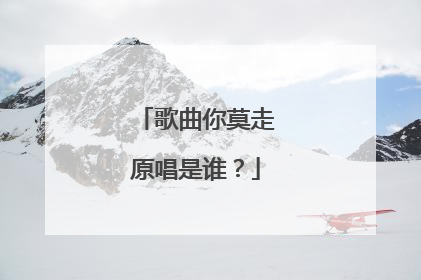 歌曲你莫走原唱是谁?