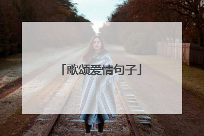 歌颂爱情句子