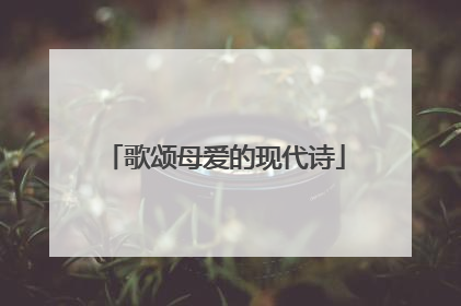 歌颂母爱的现代诗