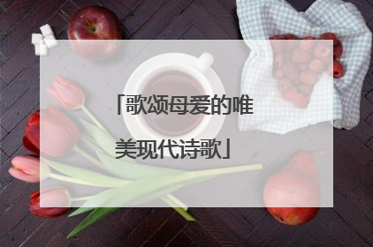 歌颂母爱的唯美现代诗歌