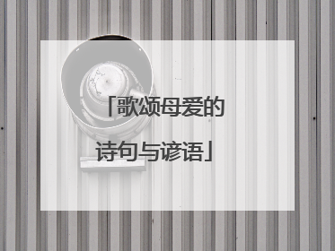 歌颂母爱的诗句与谚语