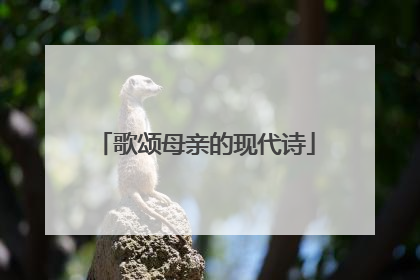 歌颂母亲的现代诗