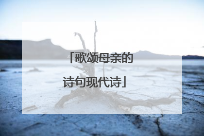 歌颂母亲的诗句现代诗