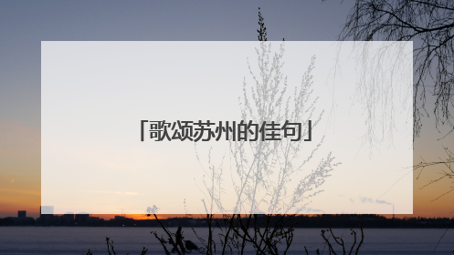 歌颂苏州的佳句