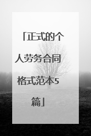 正式的个人劳务合同格式范本5篇