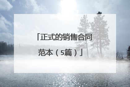 正式的销售合同范本(5篇)