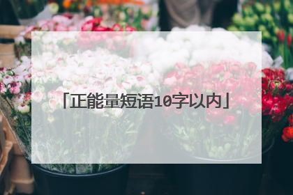 正能量短语10字以内