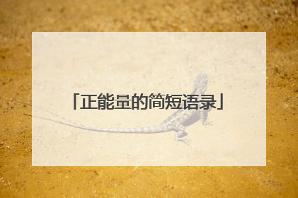 正能量的简短语录