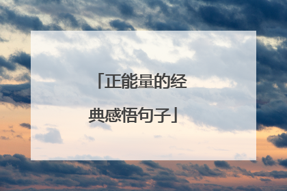 正能量的经典感悟句子