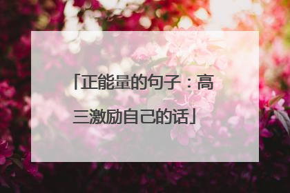 正能量的句子:高三激励自己的话