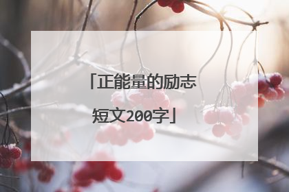 正能量的励志短文200字