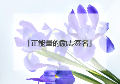 正能量的励志签名