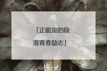 正能量的段落青春励志