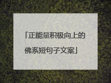 正能量积极向上的佛系短句子文案