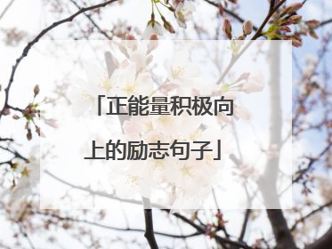 正能量积极向上的励志句子