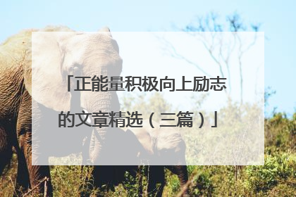 正能量积极向上励志的文章精选(三篇)