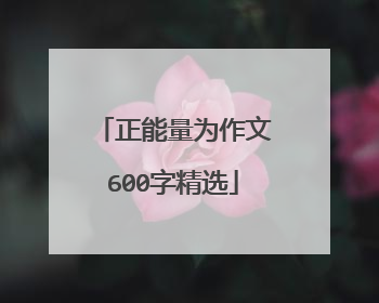 正能量为作文600字精选