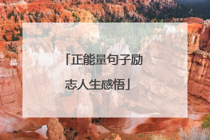 正能量句子励志人生感悟