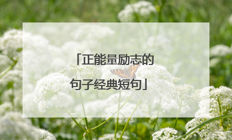 正能量励志的句子经典短句